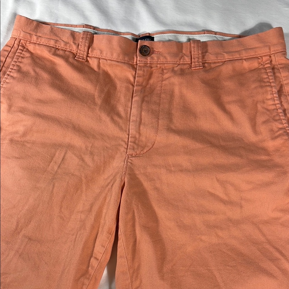 J. Crew Mens Shebert Orange Basic Flat Front 9" I… - image 1